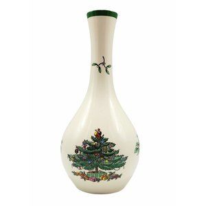 SPODE Christmas Tree Onion Neck Bud Vase 7½ Inches Tall Made in England